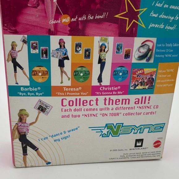 Barbie NSYNC Fan Doll y2k vintage Barbie, with CD. Bucket hat. Collectors cards - Picture 11 of 13